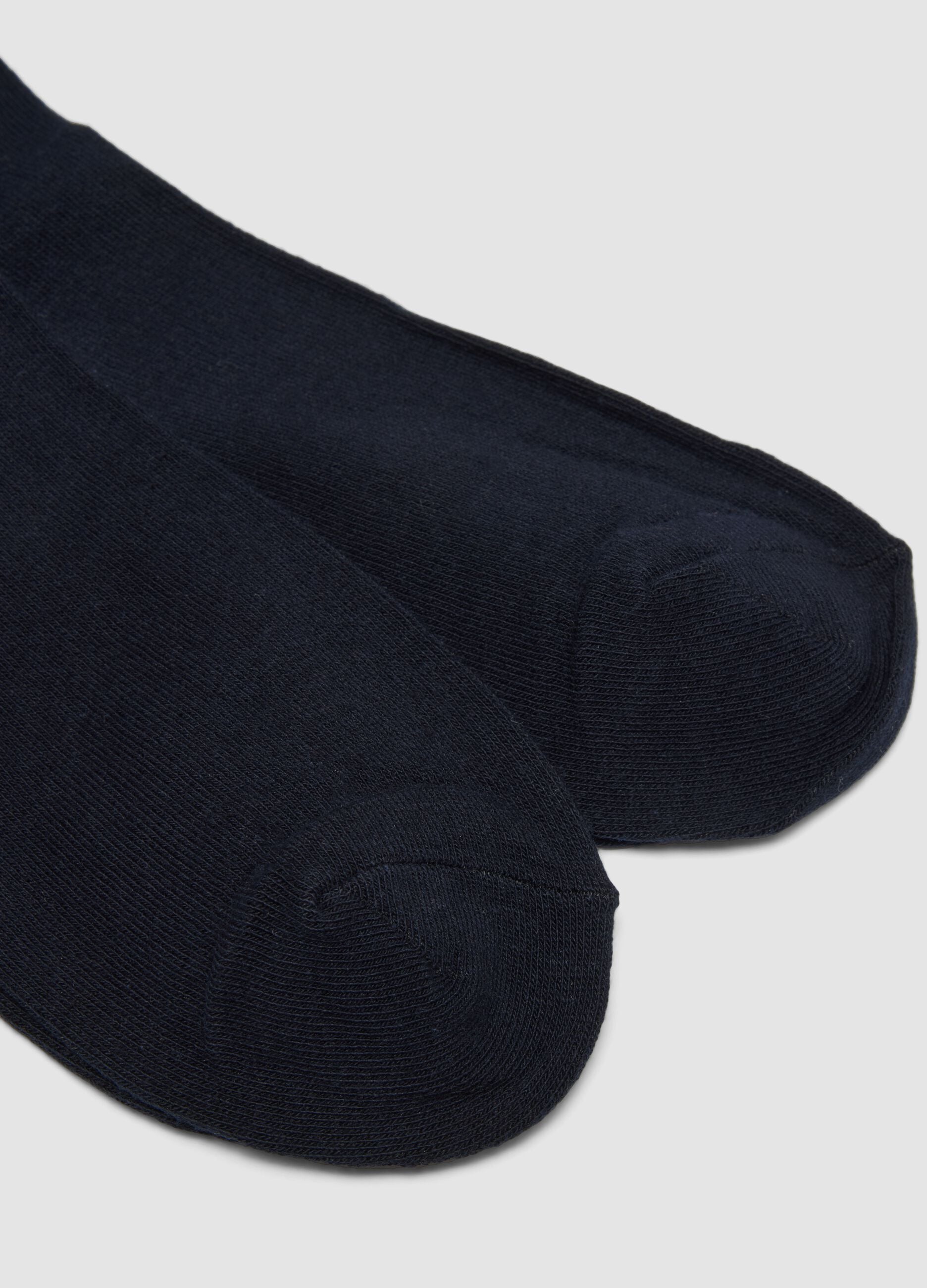 3er-Pack lange blaue Socken aus elastischer Bio-Baumwolle