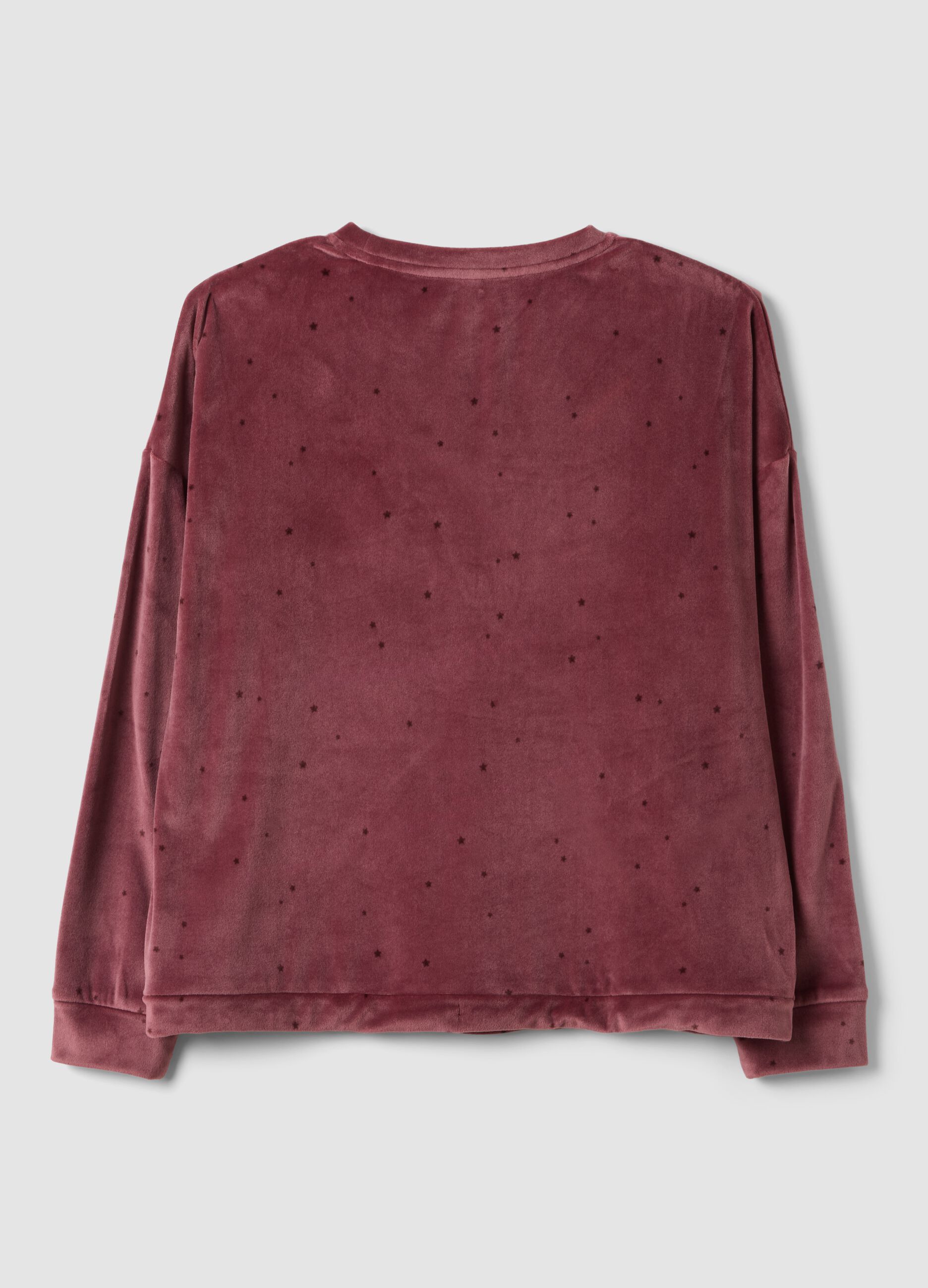 Rosafarbenes Pyjama-Sweatshirt aus Stretchmaterial mit Sternchen