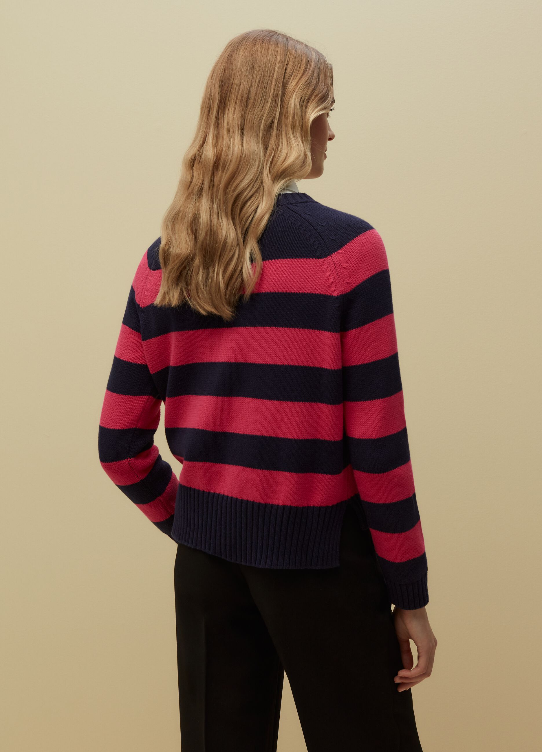 Striped pullover with raglan sleeves