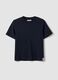 Blue short-sleeve pure cotton regular fit T-shirt_0