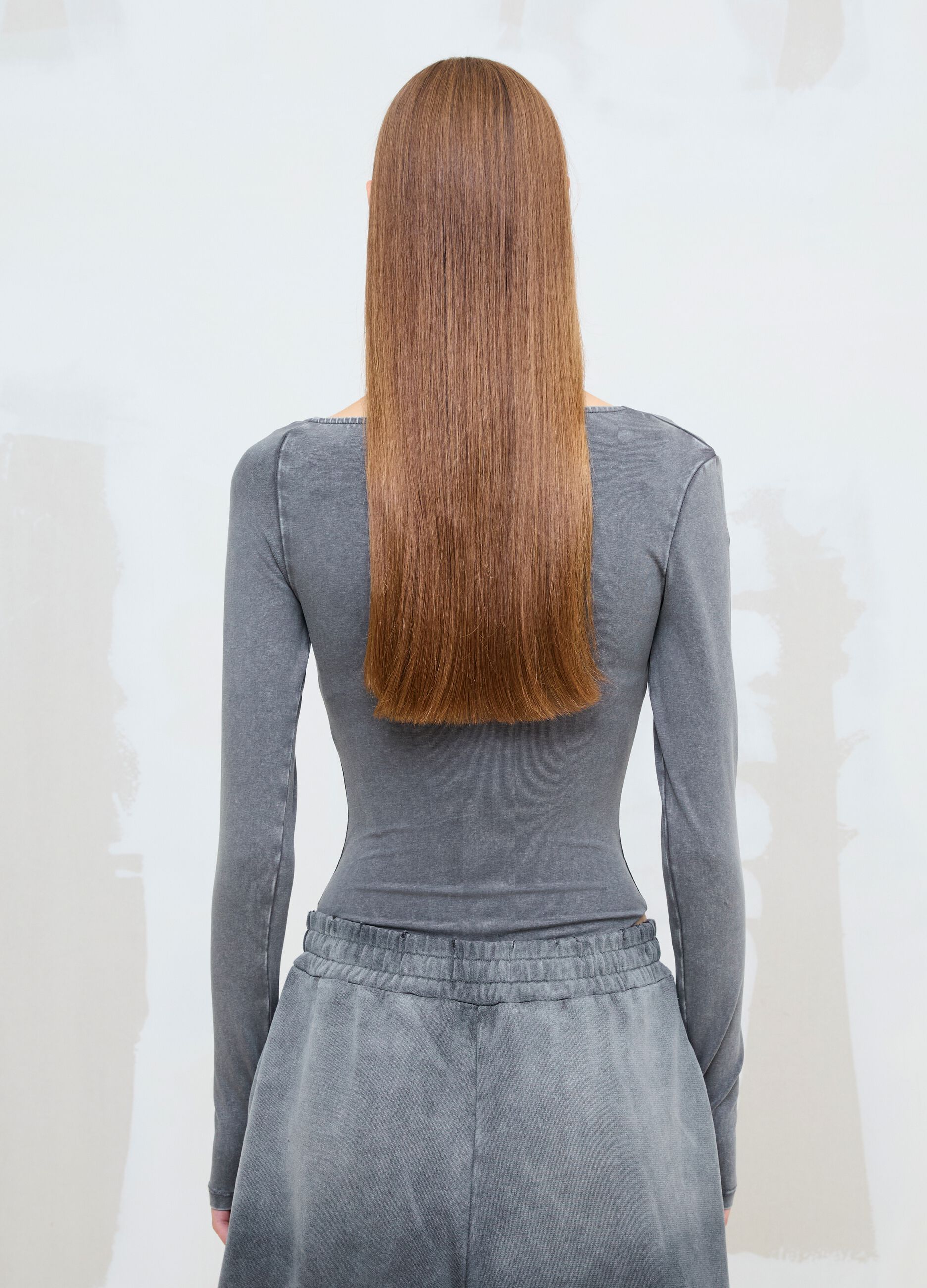 Asymmetrical Bodysuit Washed Grey