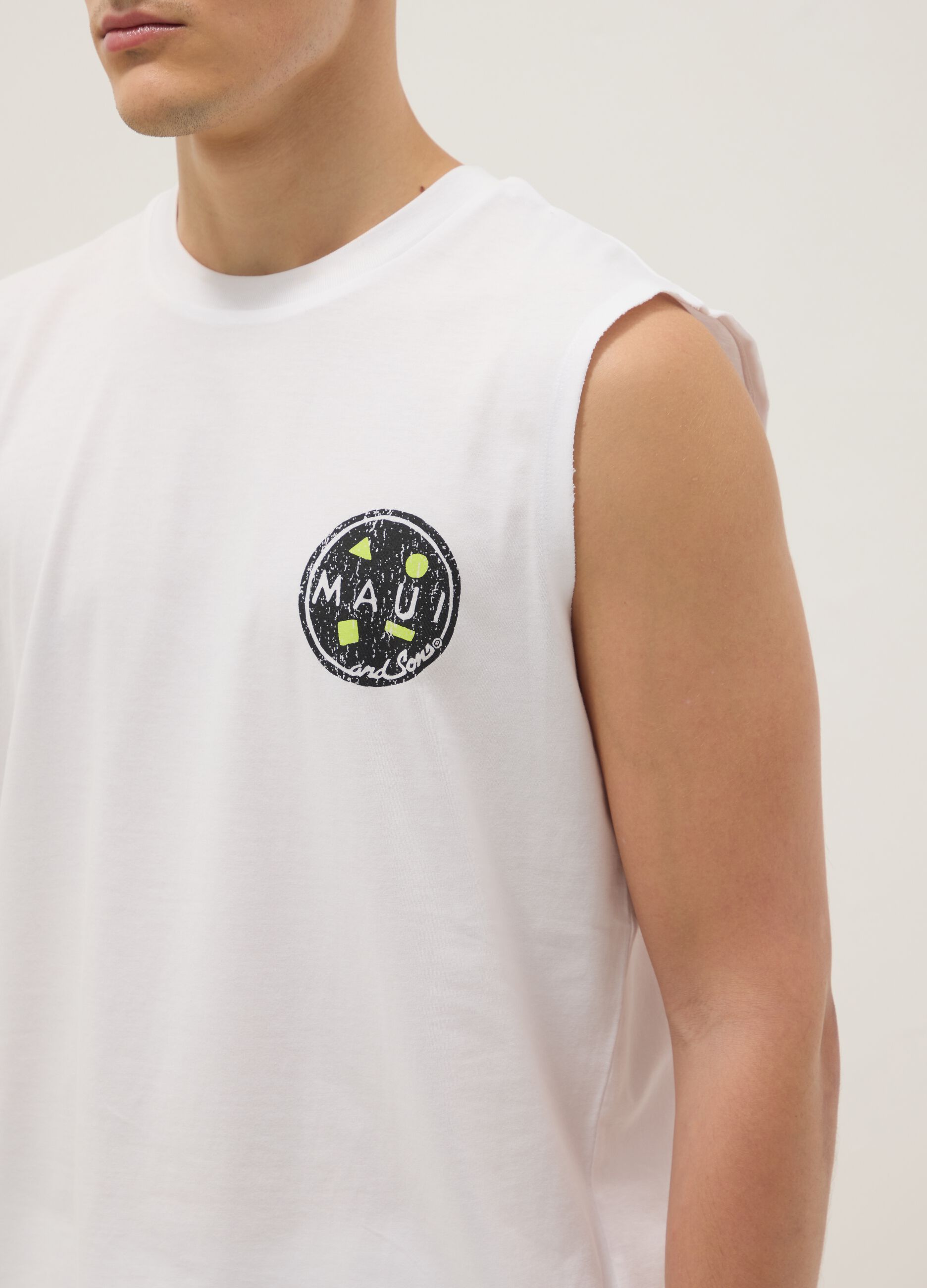 White pure cotton tank top