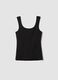 Schwarzes, figurbetontes Tanktop aus Stretch-Baumwolle_5