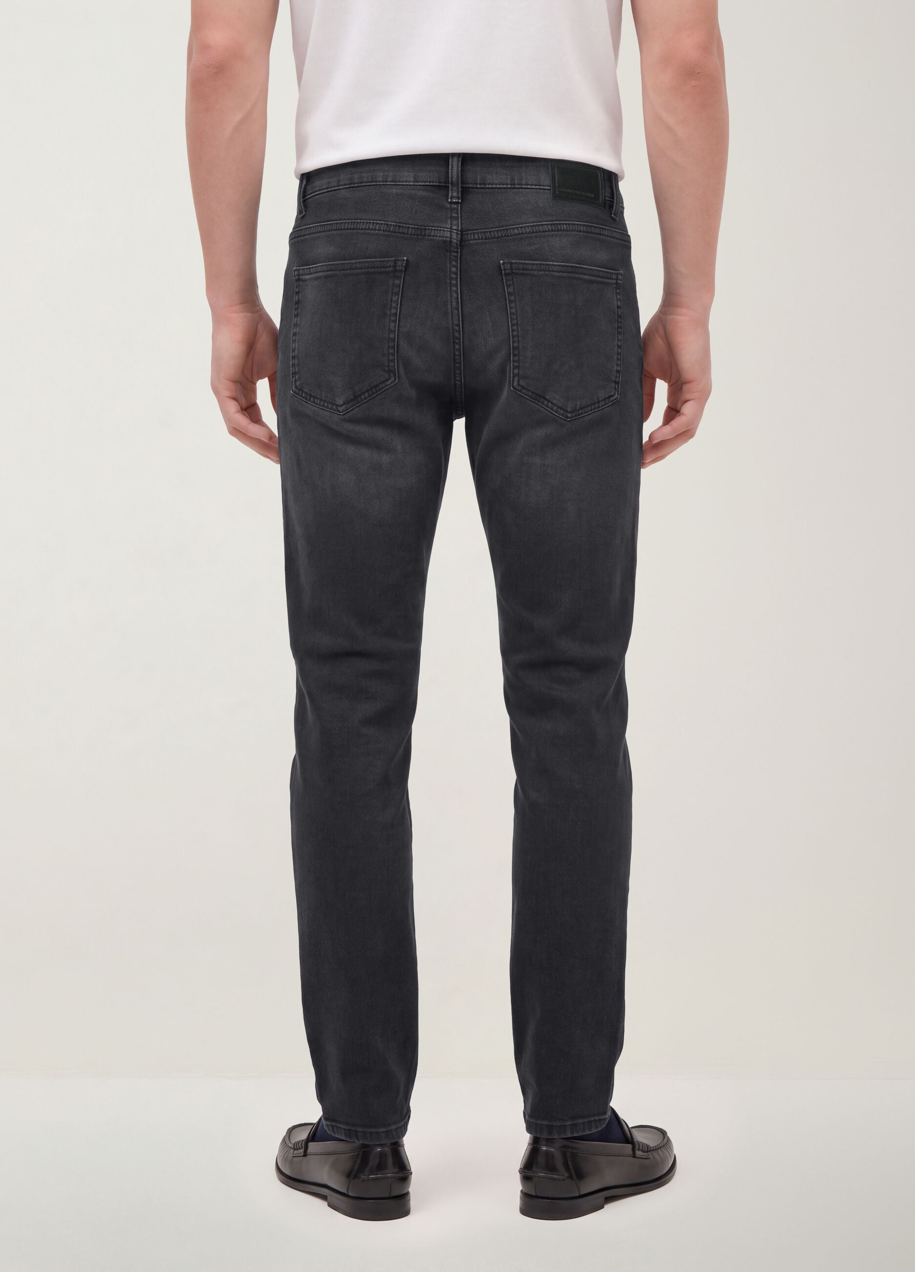 Schwarze Slim-Fit-Jeans aus Stretch-Baumwoll-Denim