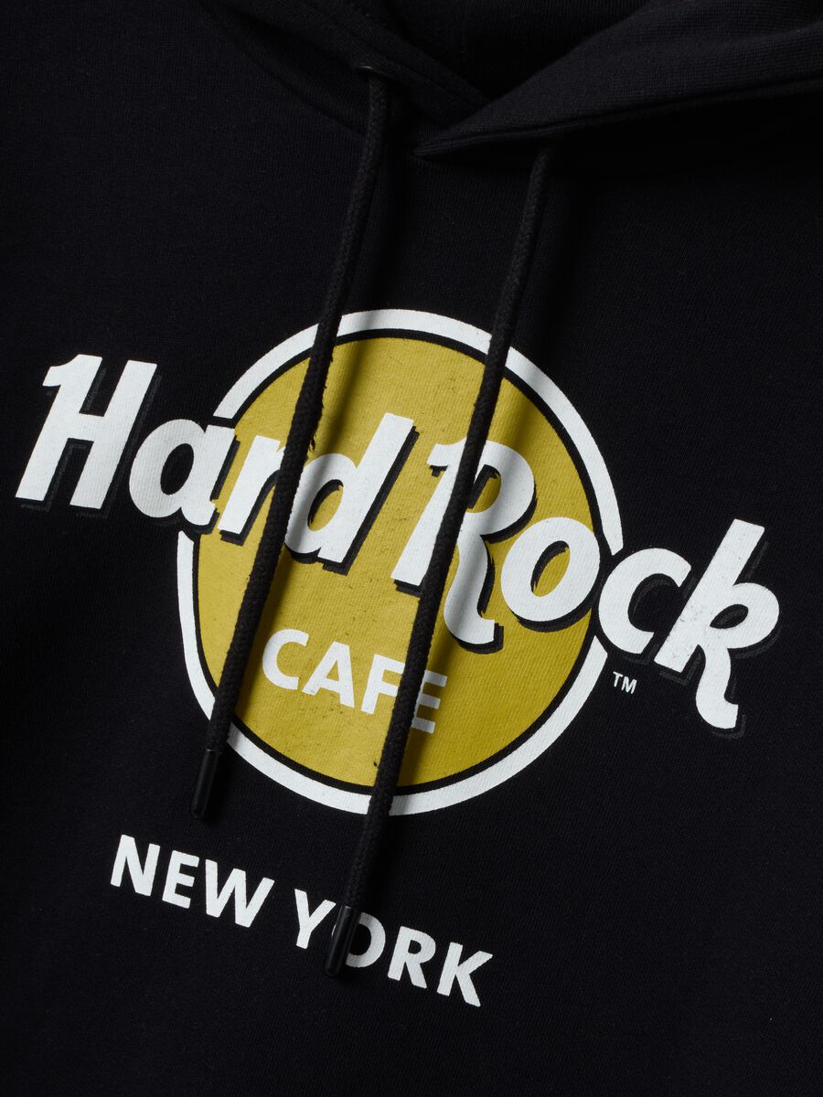Black pure-cotton hoodie with Hard Rock Cafe logo_1