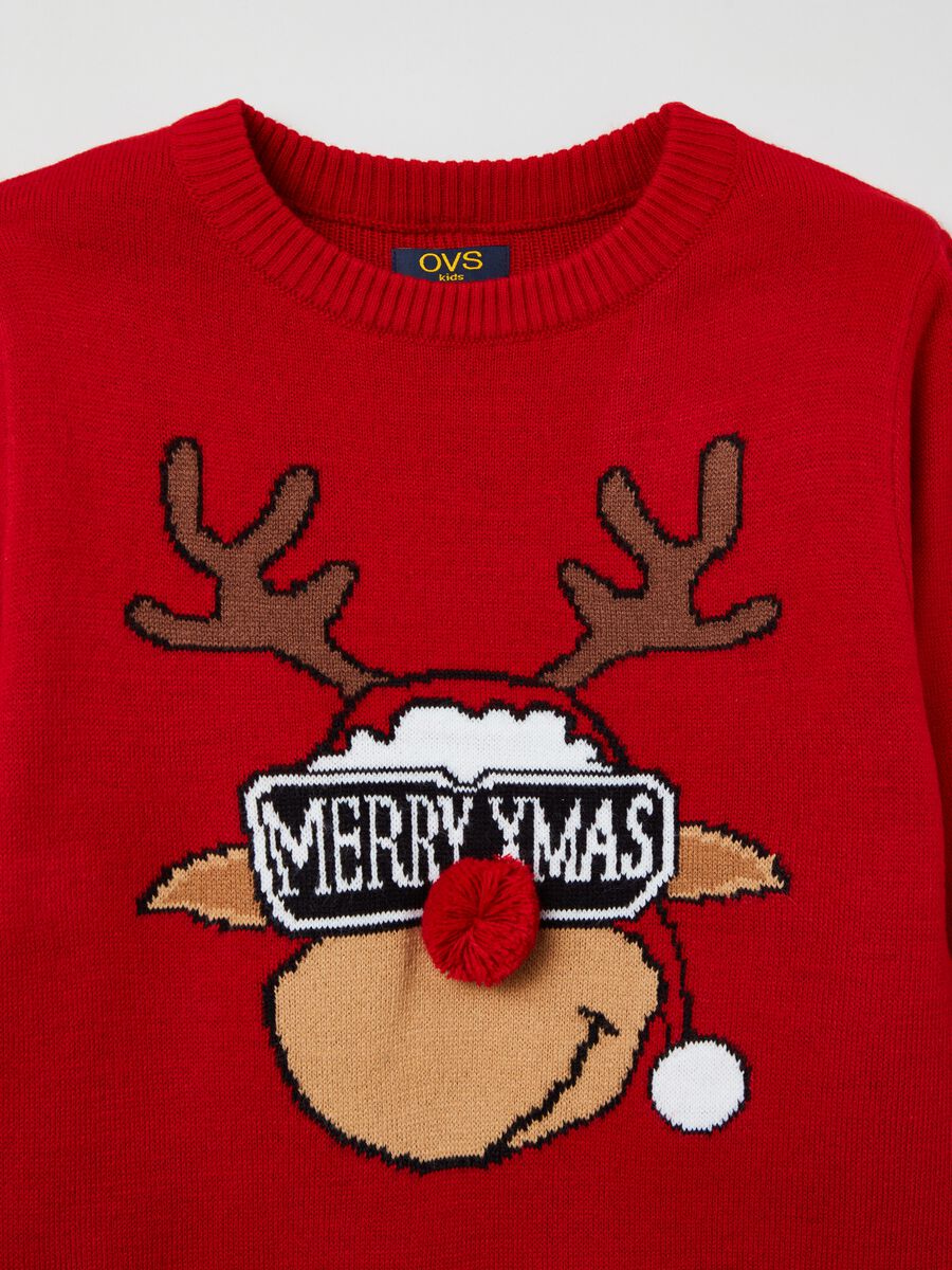 Christmas jumper with Rudolph the reindeer and pompom_2