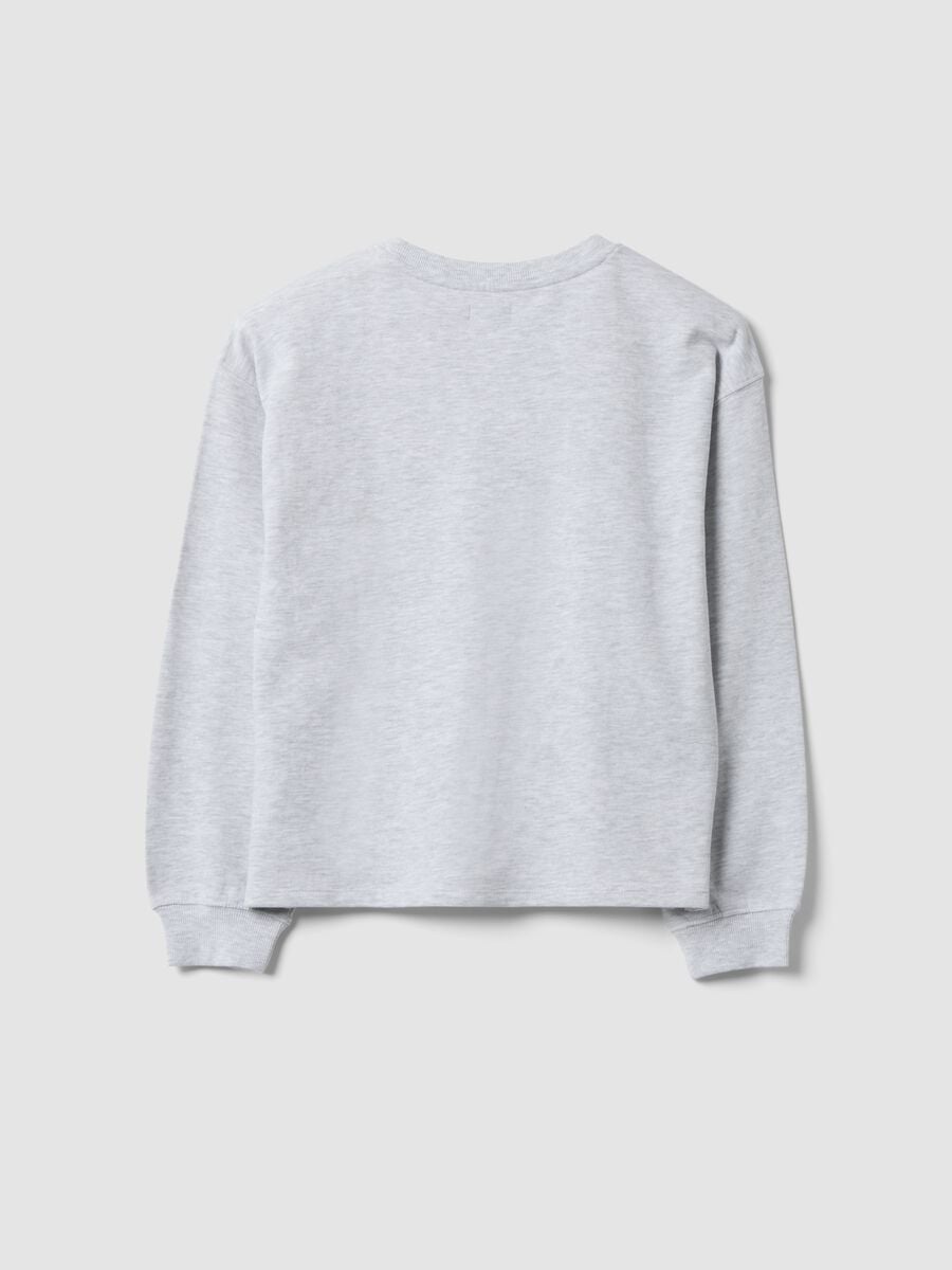 Graues Sweatshirt aus 100 % Baumwolle mit Stern f&uuml;r M&auml;dchen, Relaxed Fit_1