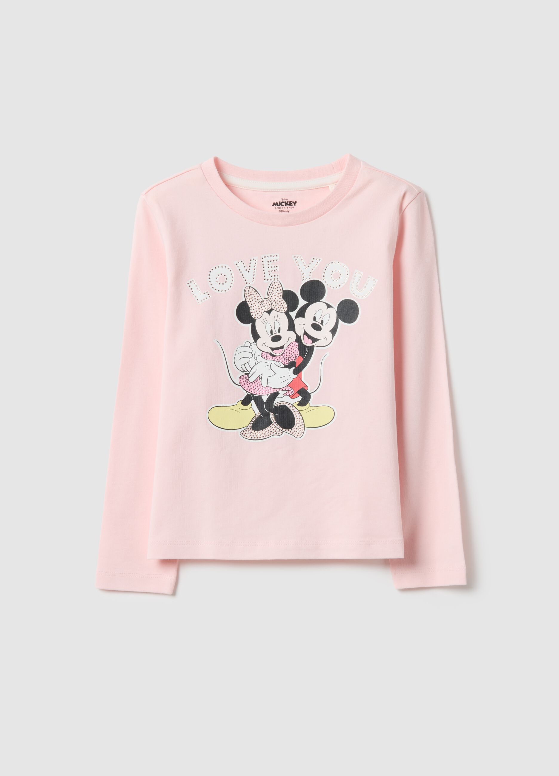 Girls' Pink Stretch Cotton Regular Fit T-shirt