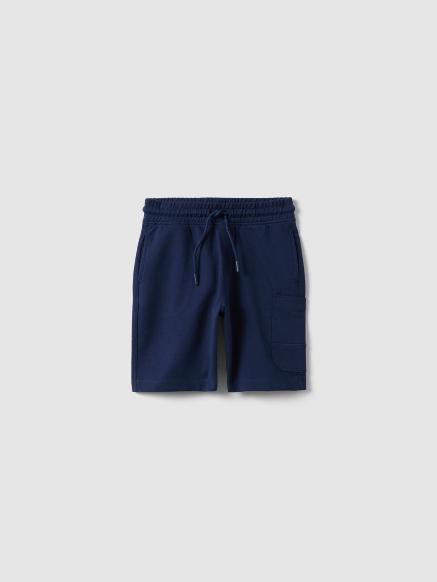 Boys' pure cotton blue shorts regular fit_0
