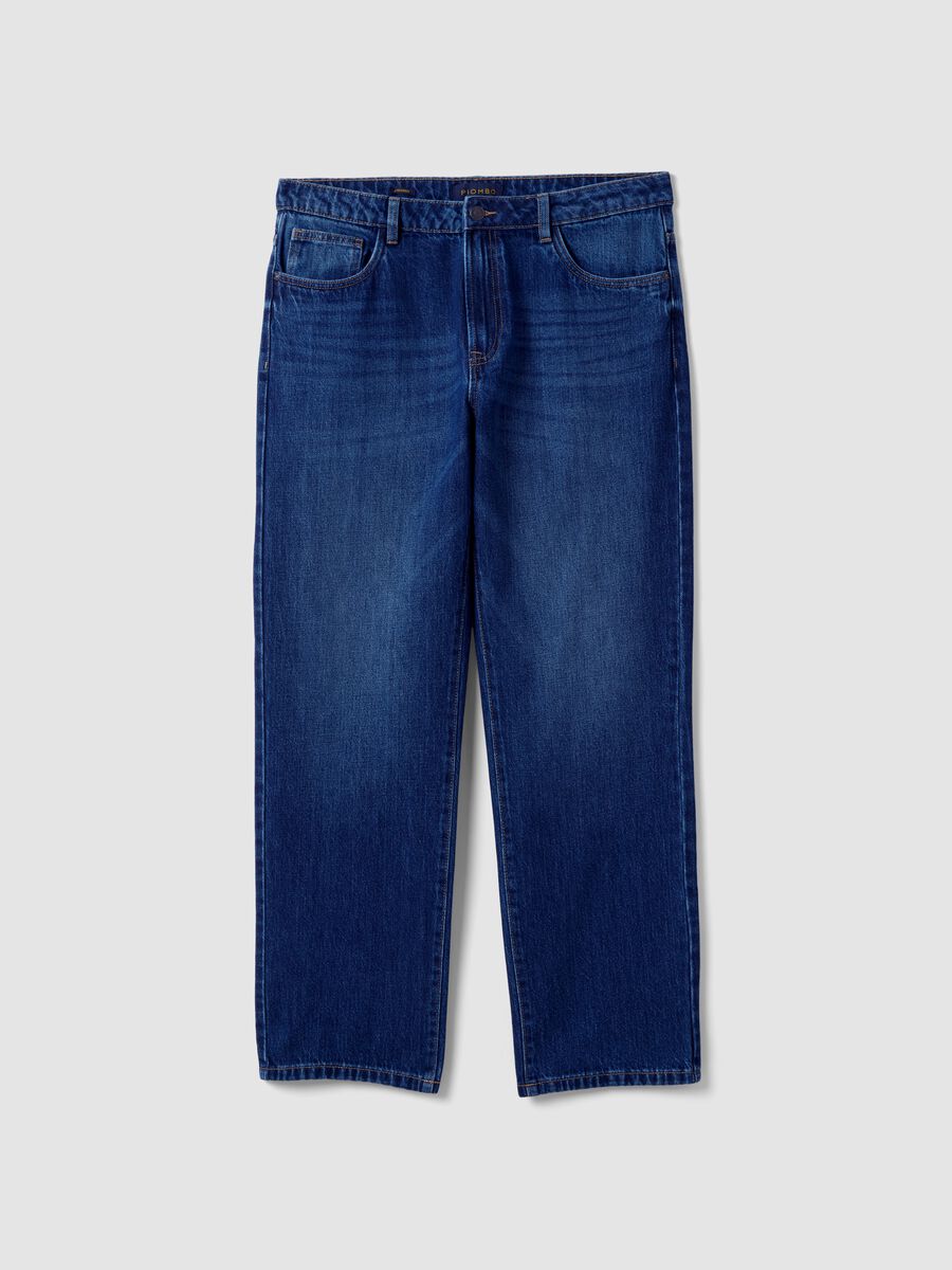 Jeans blu in puro cotone straight fit_4