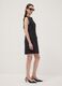 Black sleeveless fitted dress in stretch cotton with crew neck_0