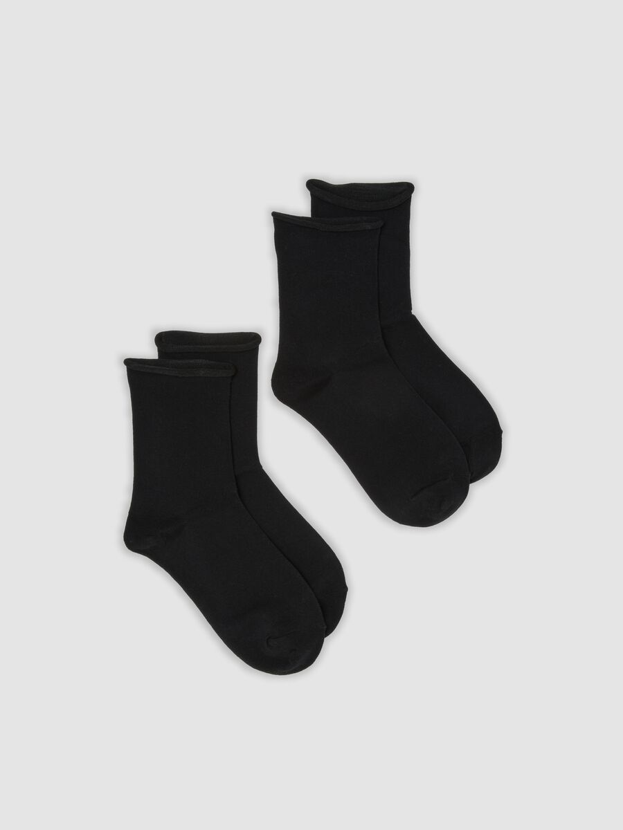 2er-Pack schwarze Socken aus Jersey-Mix mit Bio-Baumwolle_0