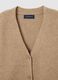 Beige oversized cardigan with V-neck and buttons_5