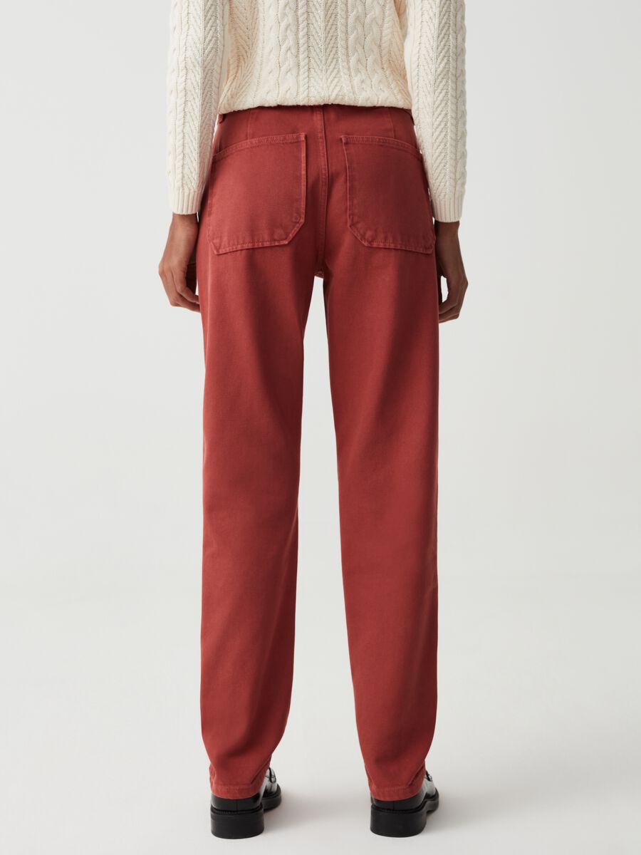 Pantaloni straight fit in cotone_2