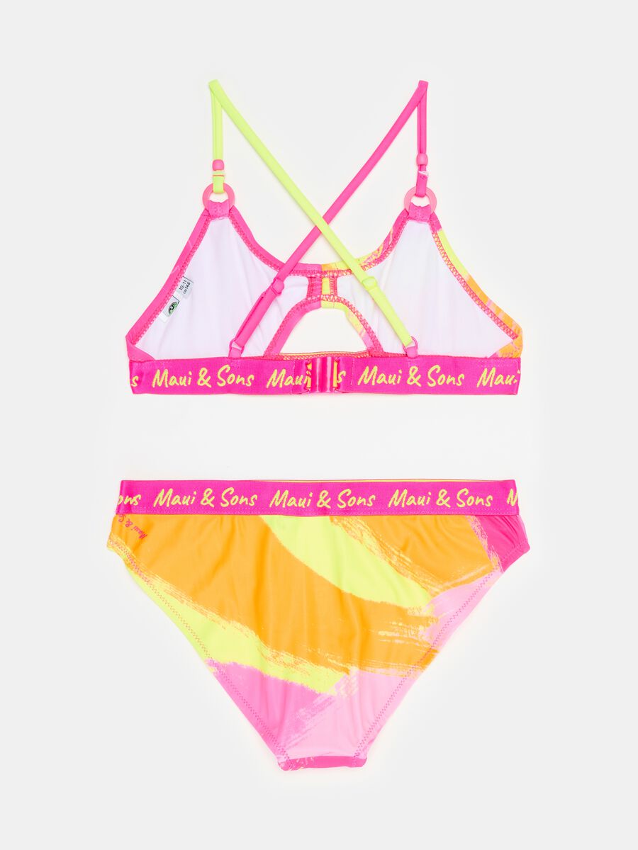 Bikini con stampa multicolor e ricamo_1