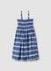 Girls&rsquo; blue striped pure viscose wide-fit dress with spaghetti straps_3