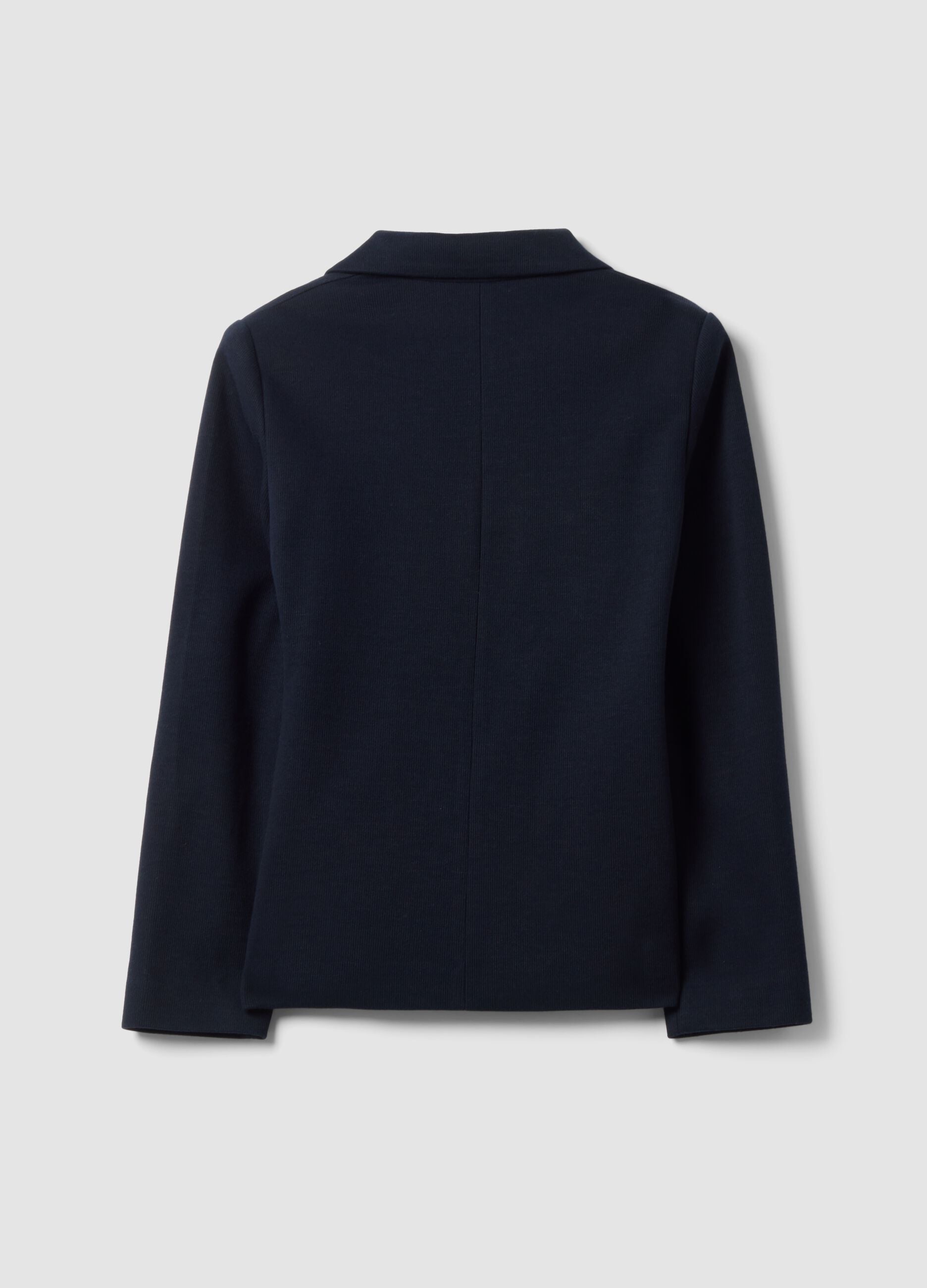 Navyblauer Regular-Fit Zweireiher-Blazer mit klassischem Revers