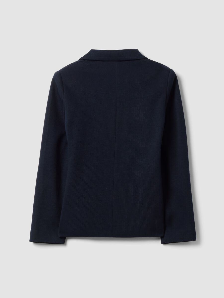 Navyblauer Regular-Fit Zweireiher-Blazer mit klassischem Revers_5