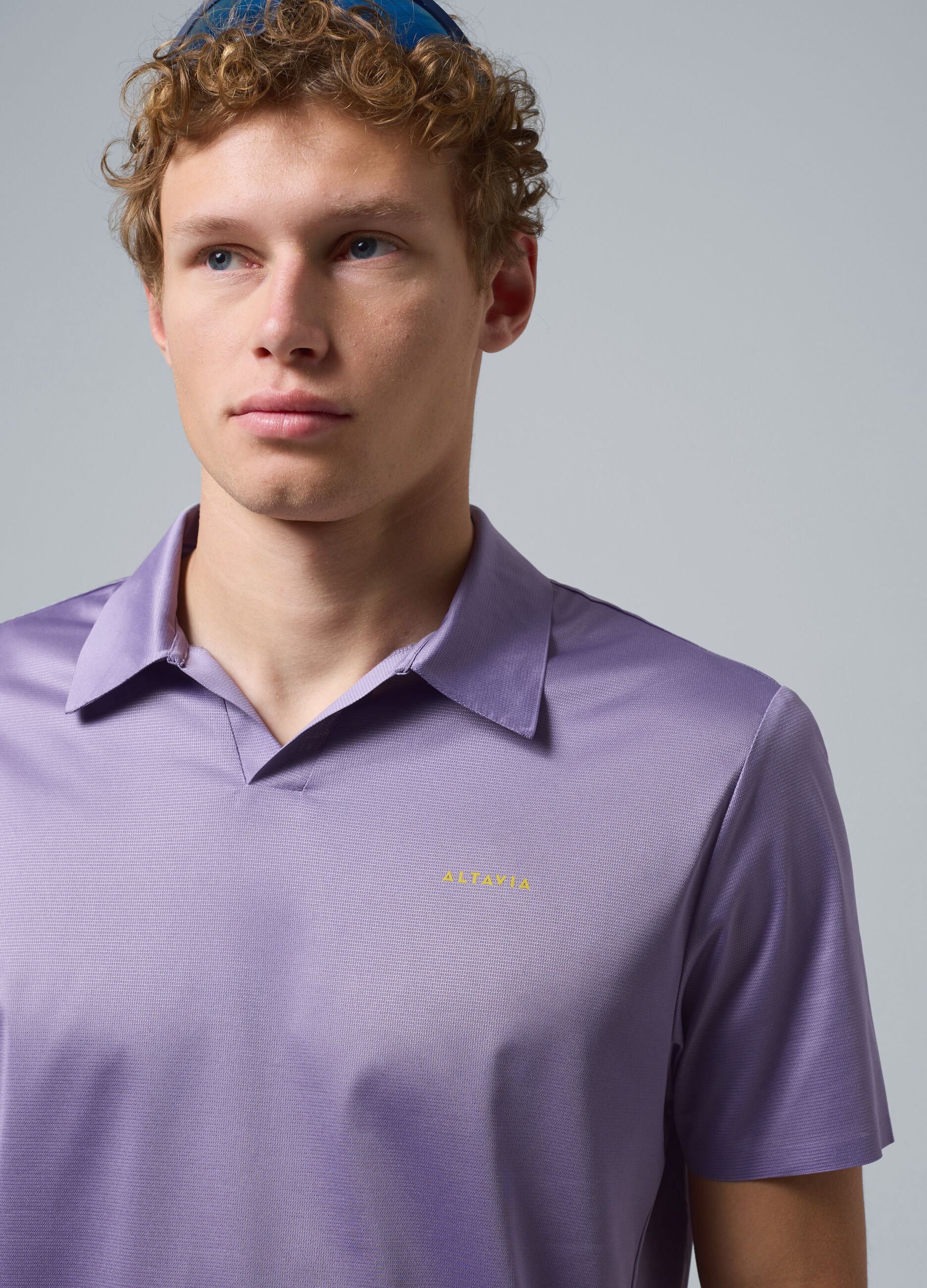 Purple ALTAVIA COURT sports polo in stretch fabric