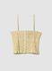 Yellow pure cotton tank top with ruched finish_4