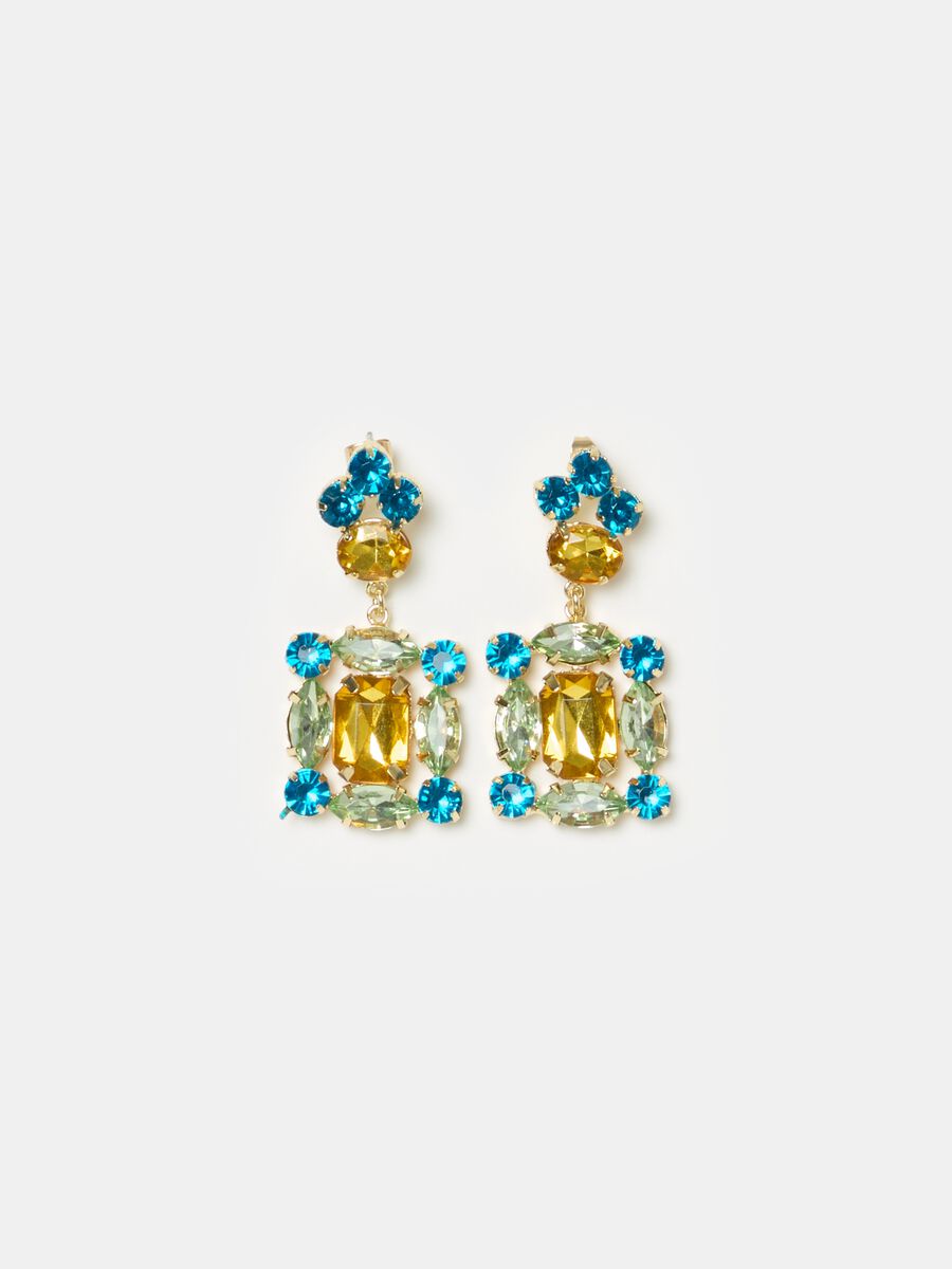 Pendant earrings with stones_0