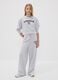 Grey cotton and viscose blend culotte-fit joggers for girls_0