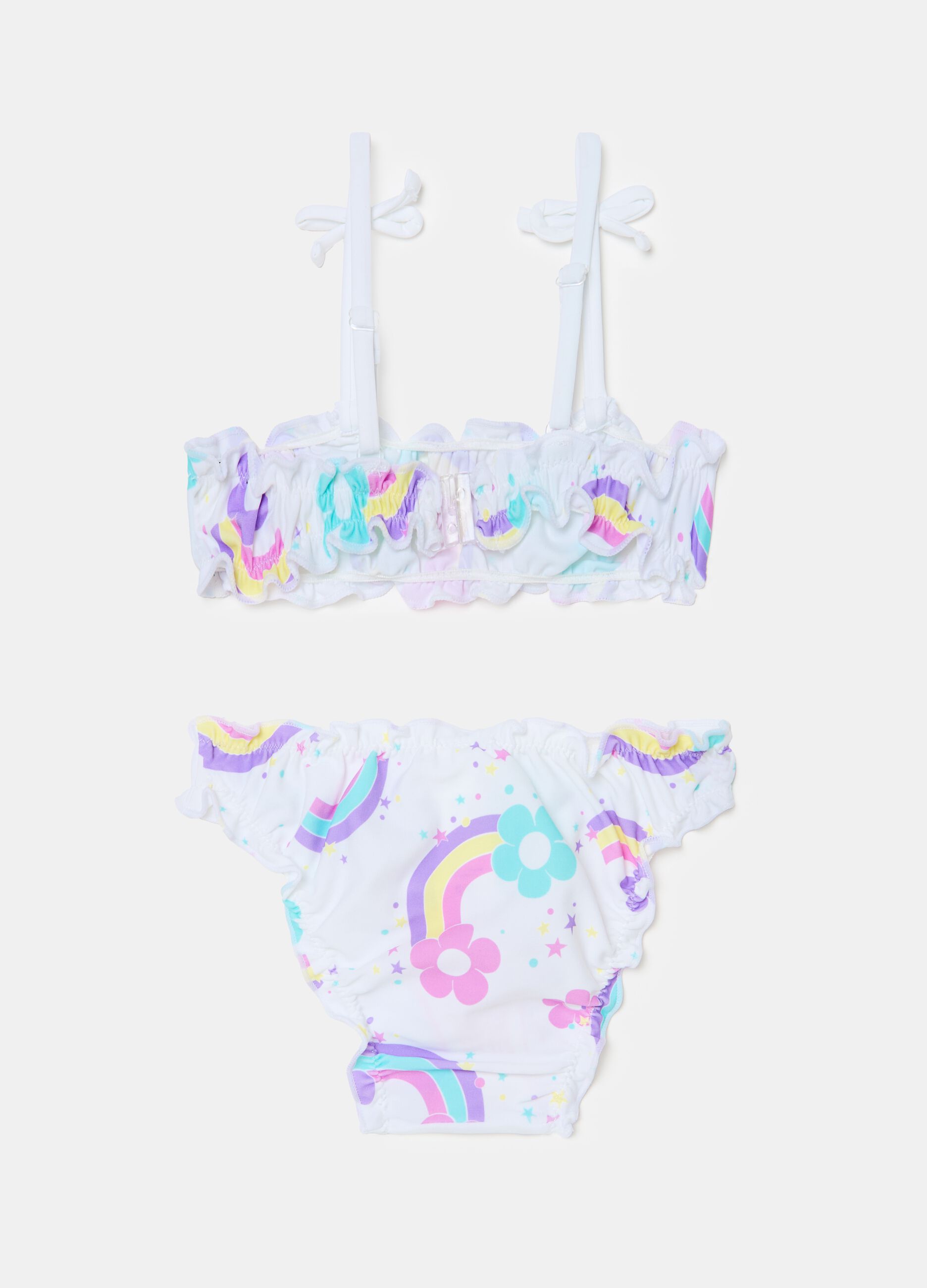 Bikini with rainbows print