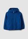Blue oversized hooded zip jacket for boys_0
