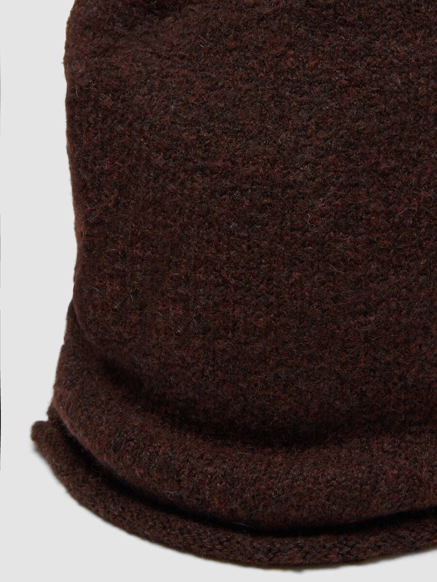 Brown jersey-knit stretch beanie_2