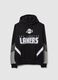 Black cotton blend sweatshirt with Los Angeles Lakers print_4