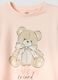 Pink organic cotton pyjamas with print and patterned trousers_2