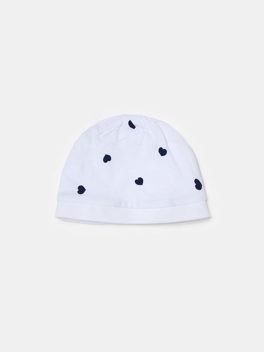Organic cotton hat with bow and print_1