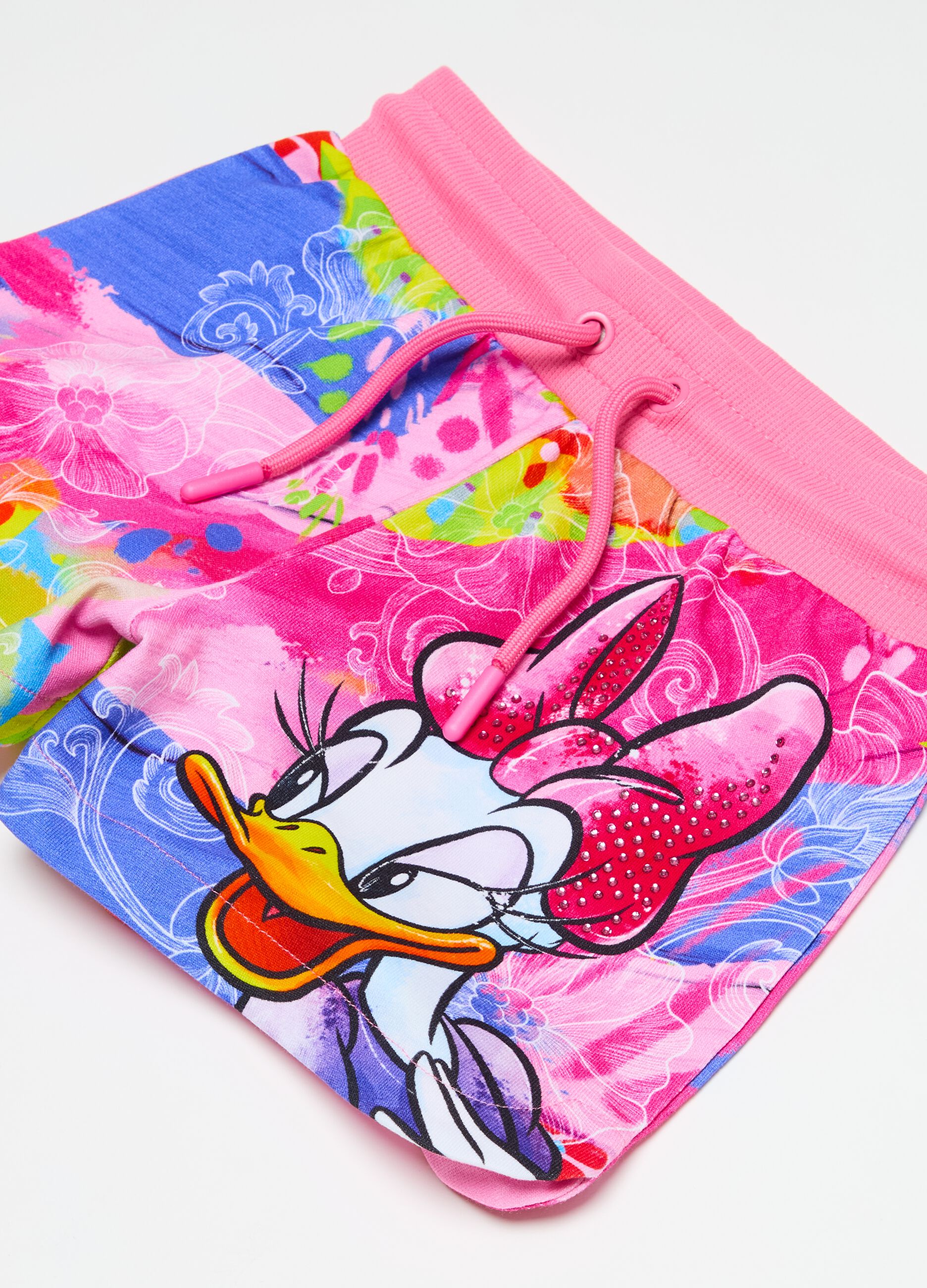 Shorts with drawstring and Donald Duck 90 print