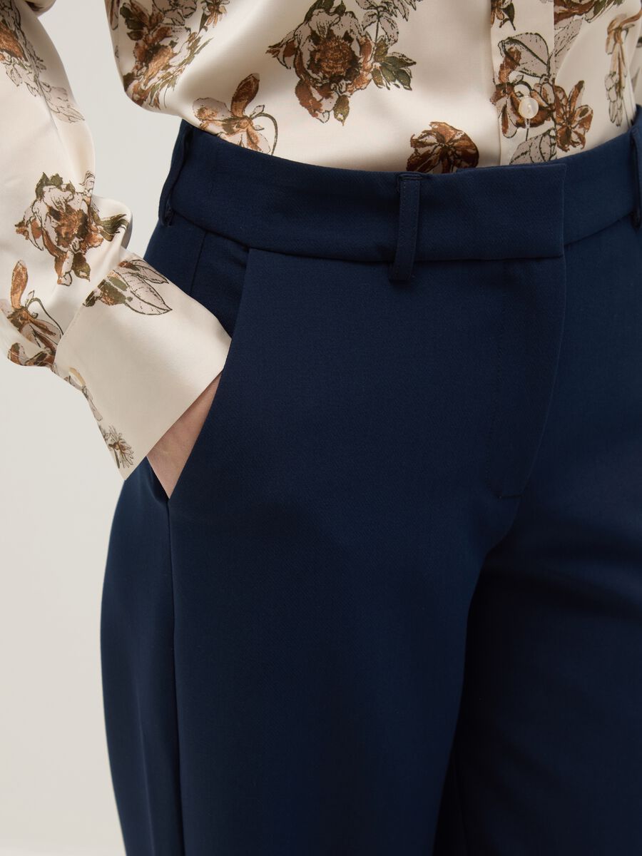 Elegant Blue Straight Trousers_4