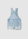 Blue denim short dungarees in cotton blend for girls - regular fit_1