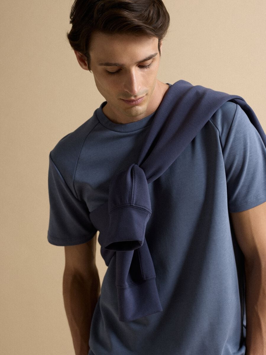 Grey breathable, quick-drying cotton-blend T-shirt_0