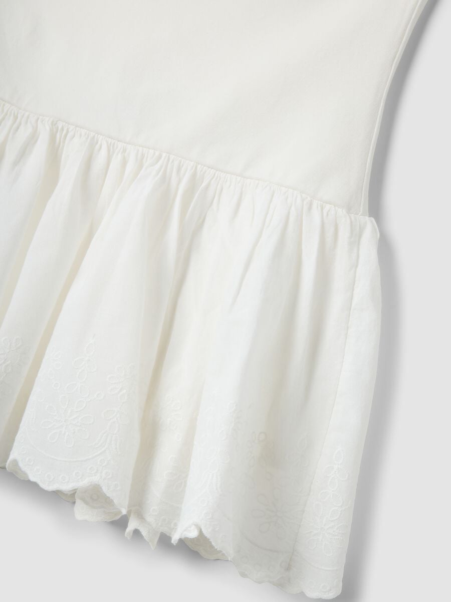 White mini skirt in pure cotton_5