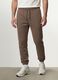 Brown cotton-blend joggers, regular fit_1