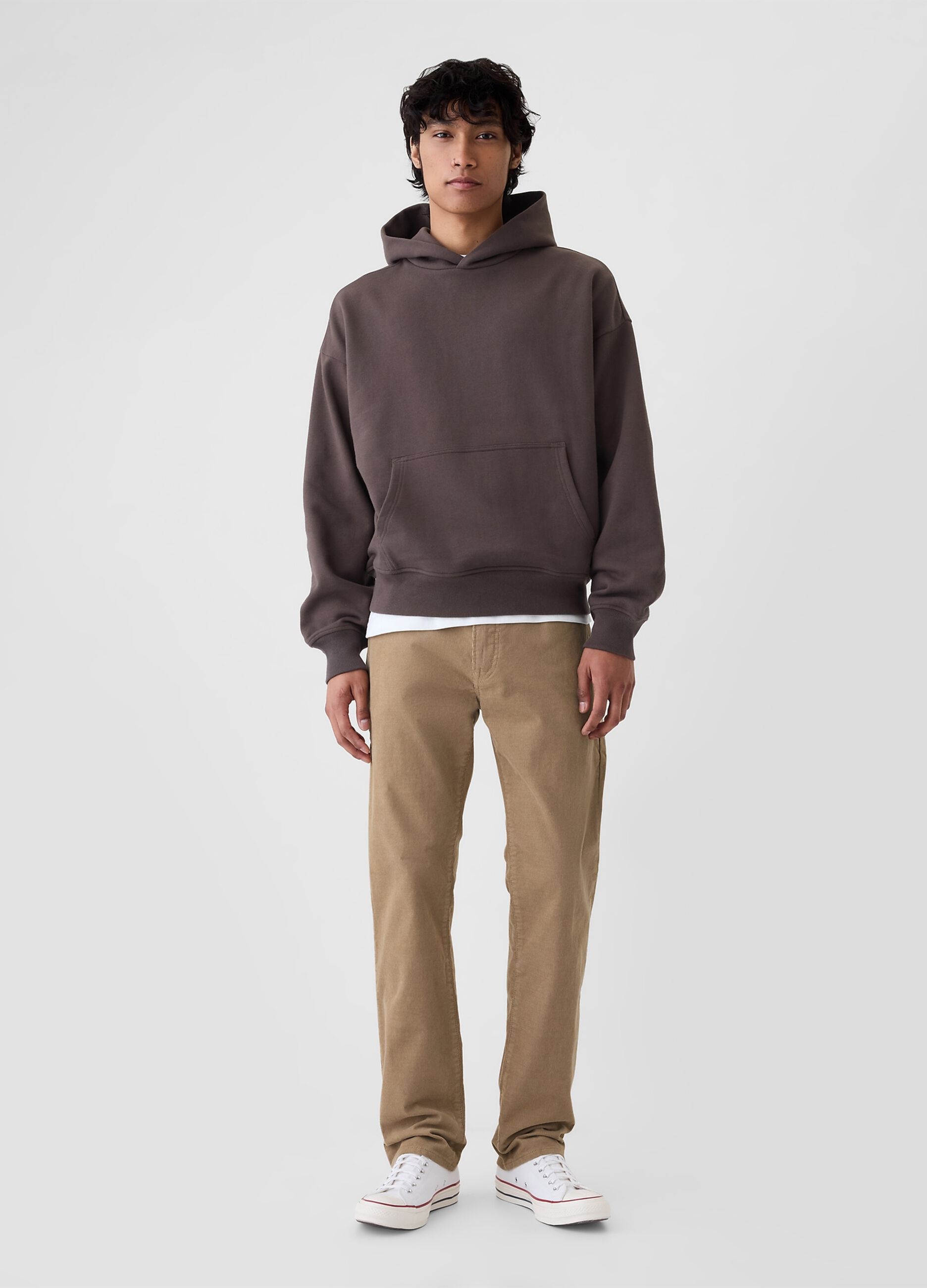 Straight-fit trousers in stretch corduroy