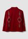 Shacket rossa regular fit con fantasia jacquard_6