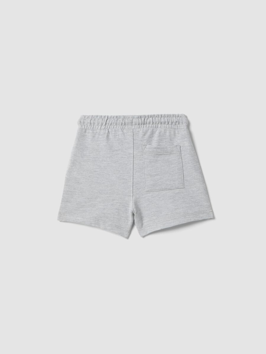 Grey pure cotton shorts with elasticated waistband_1