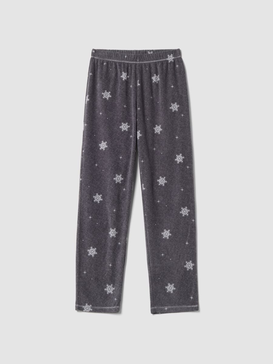 Dark grey marl snowflake print regular-fit pyjama trousers_0