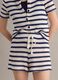 Blue and white striped stretch cotton crochet shorts, regular fit_3