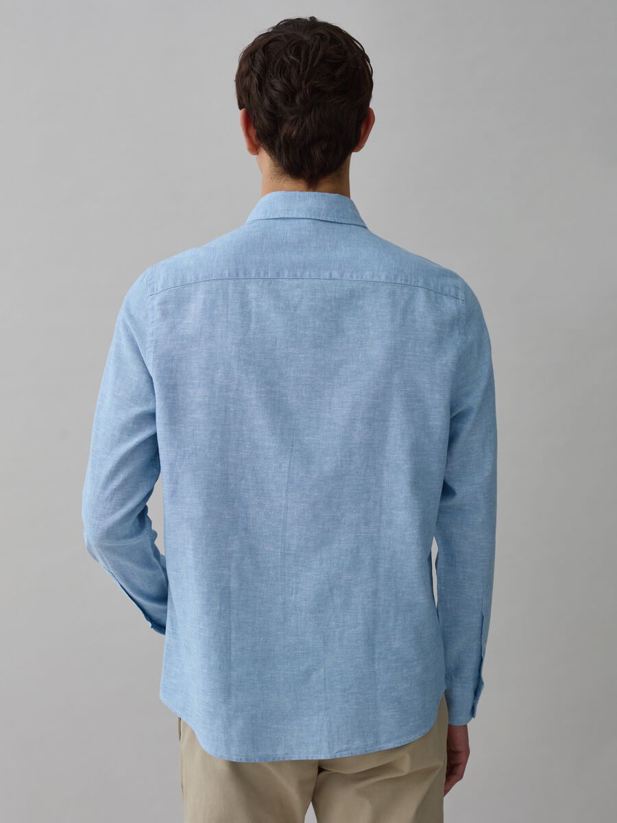 Shirt in chambray cotton and linen_2