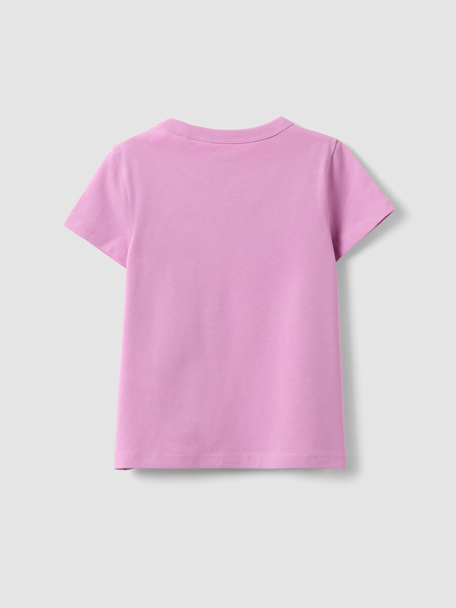 Girls&rsquo; pink stretch cotton T-shirt, regular fit_1