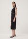 Schwarzes Midikleid aus Stretchstoff, Slim Fit_0