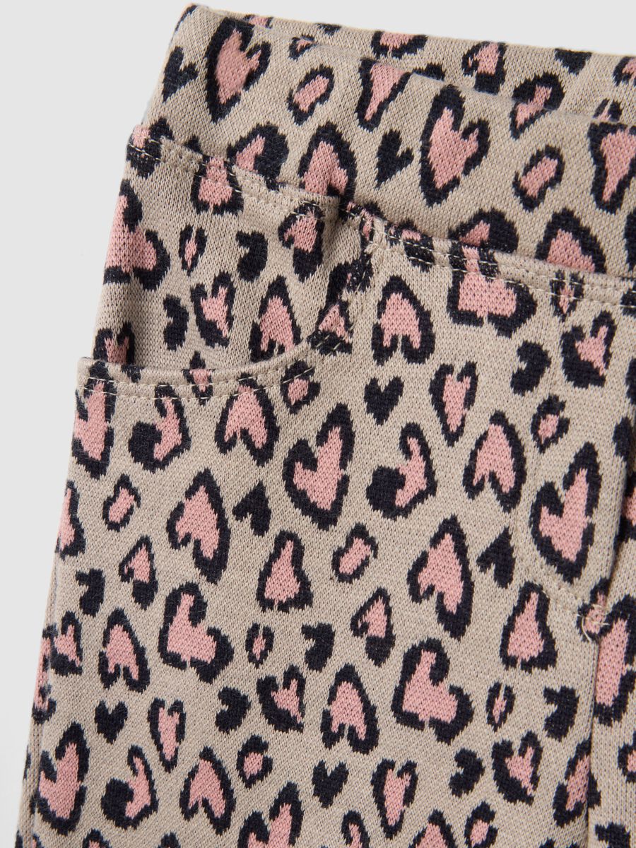 Treggings slim fit leopardati in cotone elasticizzato per bimba_2