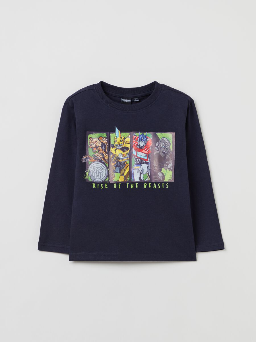 Long-sleeved T-shirt with Transformers print_0