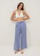 Lange, mehrfarbige Hose aus reiner Baumwolle mit Blumenmuster_0