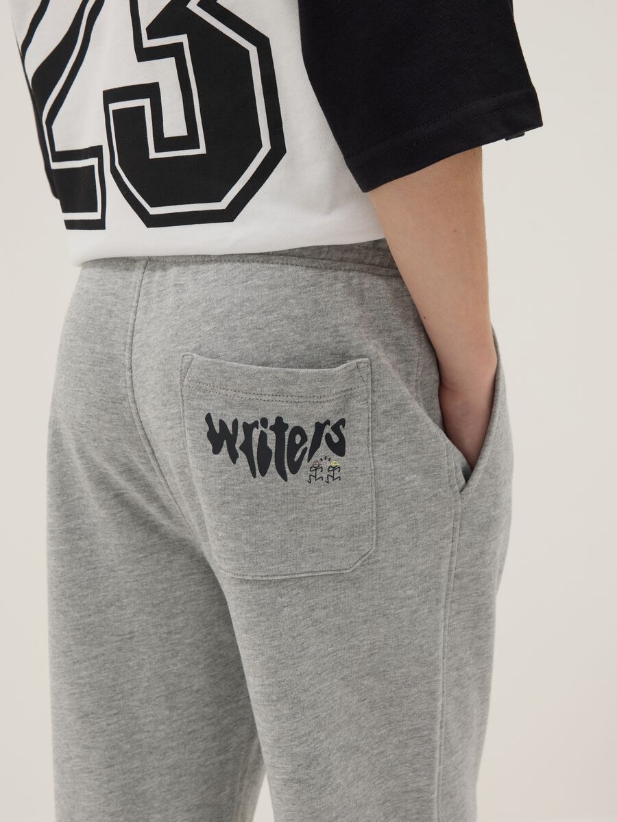 Boys' Regular Fit Grey Cotton and Viscose Blend Jogger Trousers_2